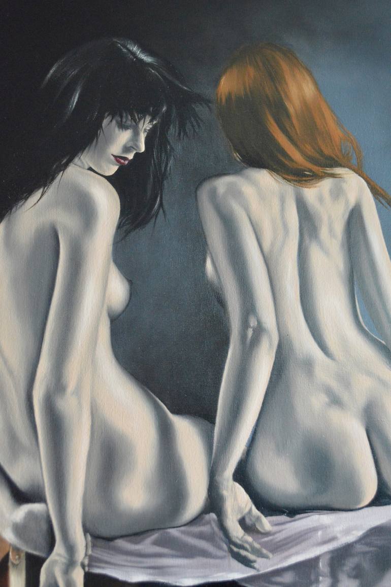 Original Figurative Nude Painting by Johnny Popkess