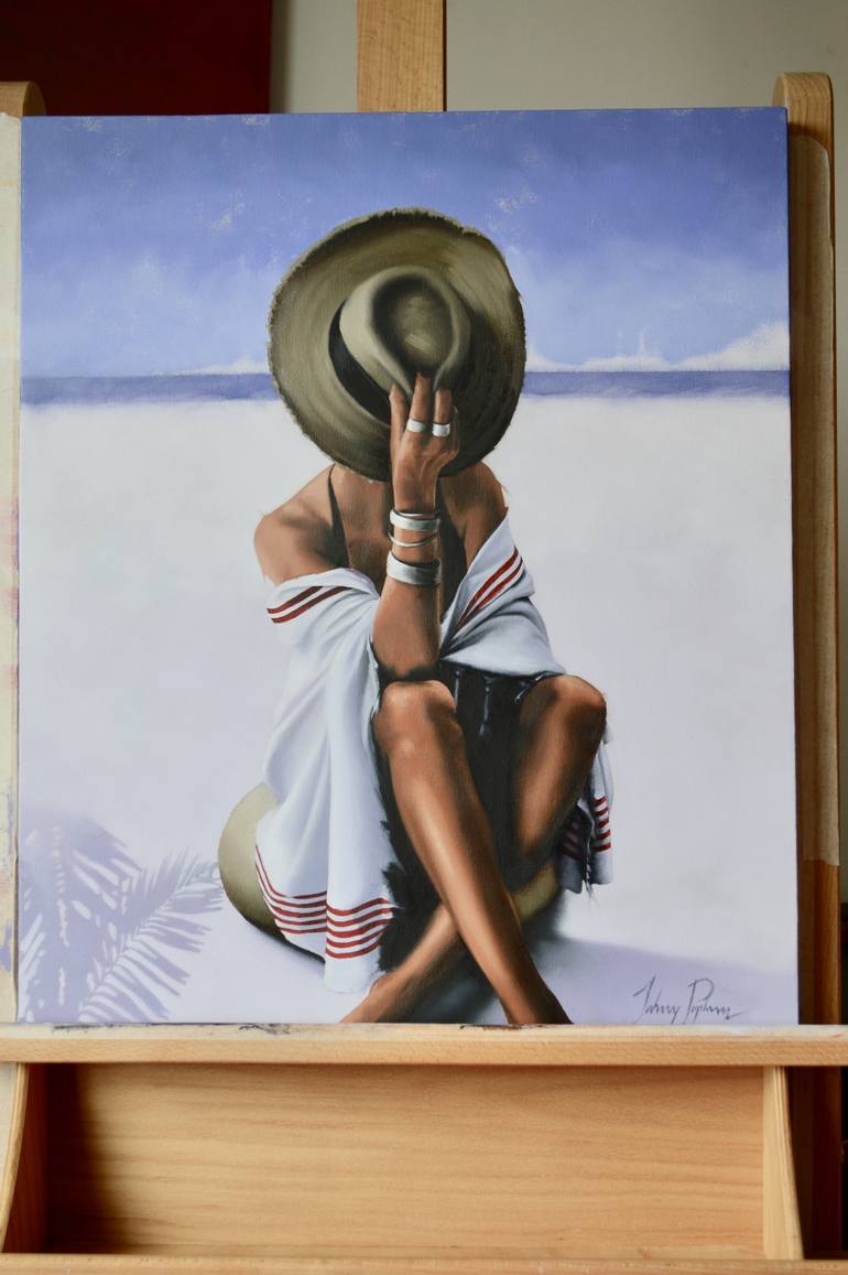 Original Figurative Beach Painting by Johnny Popkess