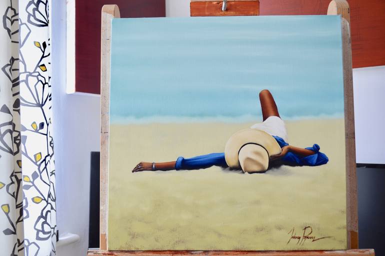 Original Figurative Beach Painting by Johnny Popkess