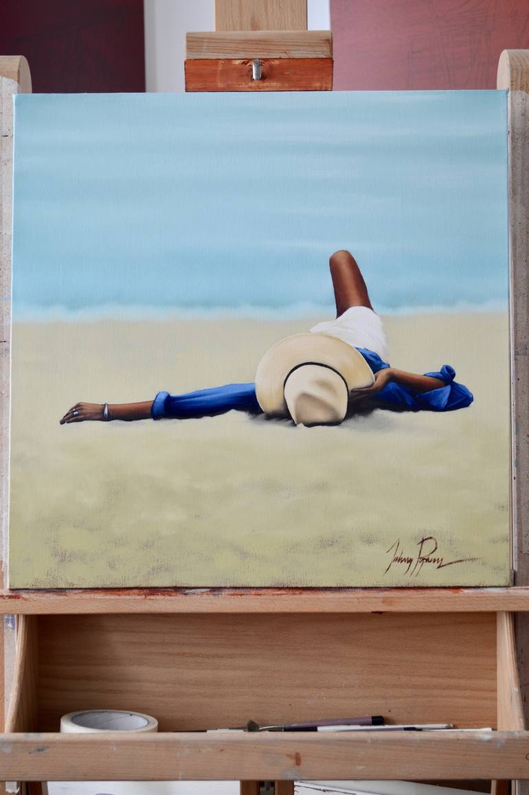 Original Figurative Beach Painting by Johnny Popkess