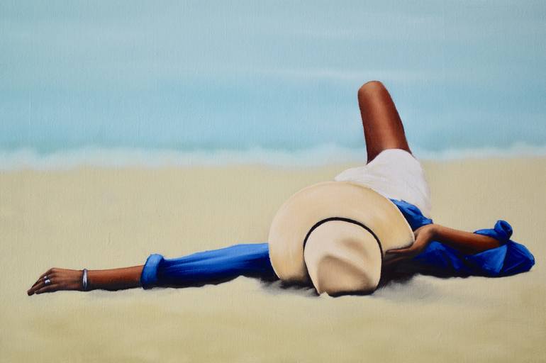 Original Figurative Beach Painting by Johnny Popkess