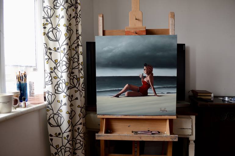 Original Figurative Beach Painting by Johnny Popkess