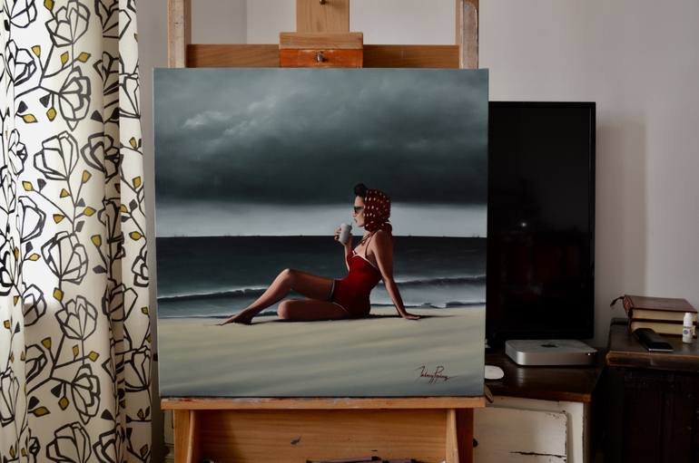 Original Figurative Beach Painting by Johnny Popkess