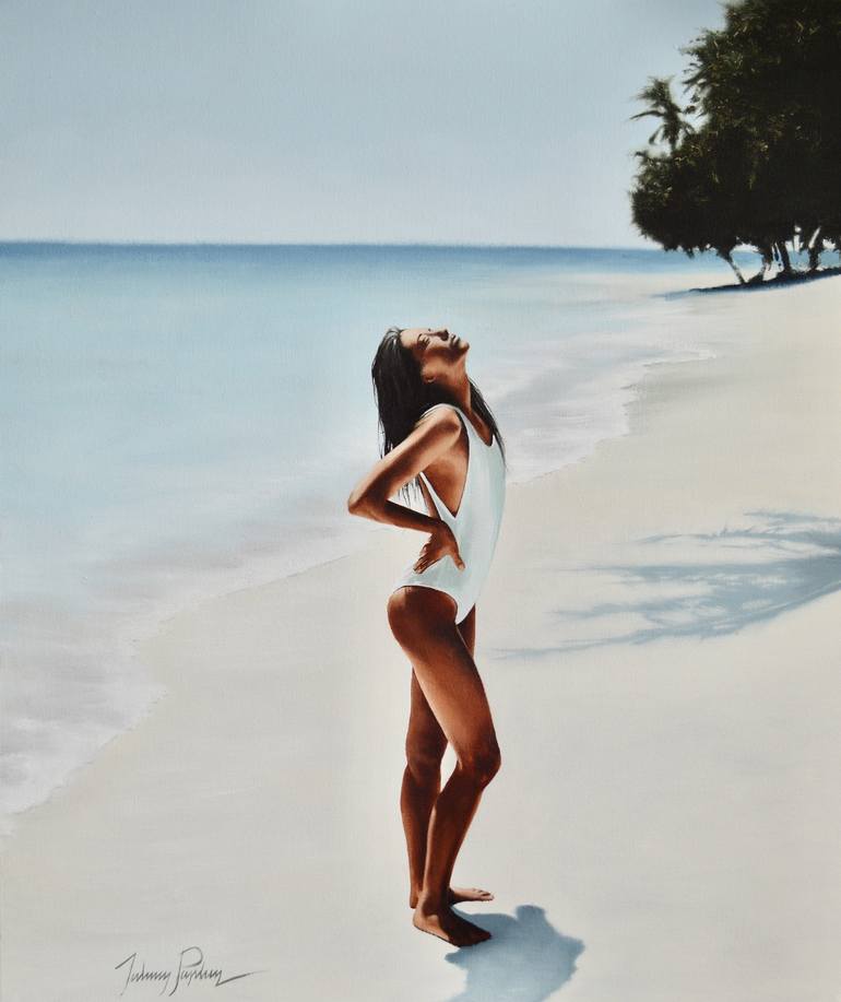 Original Realism Beach Painting by Johnny Popkess