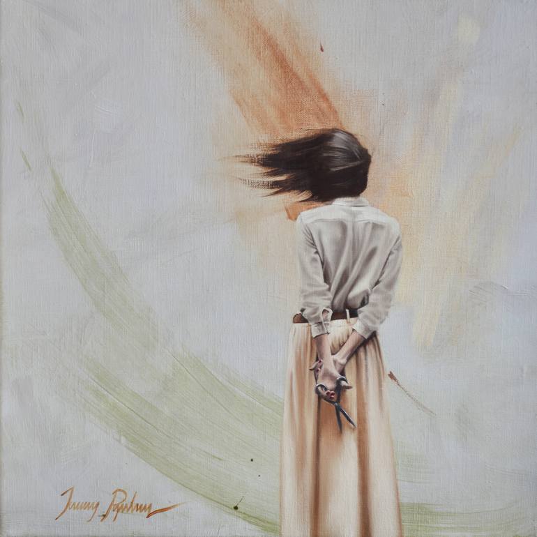 Original Figurative Women Painting by Johnny Popkess