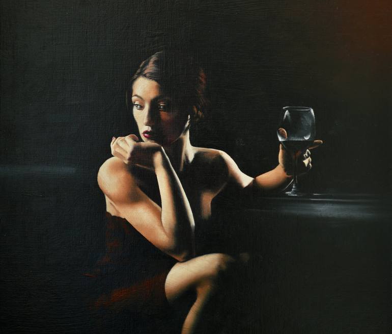 Original Figurative Women Painting by Johnny Popkess