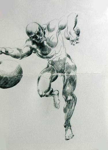Original Realism Nude Drawings by Agustín Bilbao