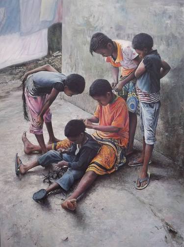 Print of Children Paintings by TITUS AGBARA