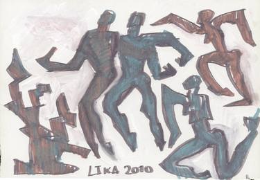 Original Abstract Body Drawings by Lika Volchek