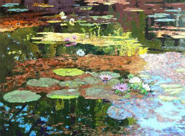 Original Impressionism Garden Paintings by John Lautermilch