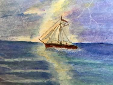 Original Fine Art Boat Paintings by Myrna Robinson