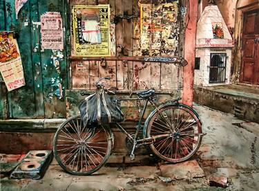 Print of Art Deco Bicycle Paintings by Uday Bhan