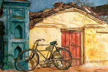 Print of Art Deco Bicycle Paintings by Uday Bhan