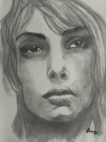 Original Portraiture Women Drawings by Vernon Crumrine