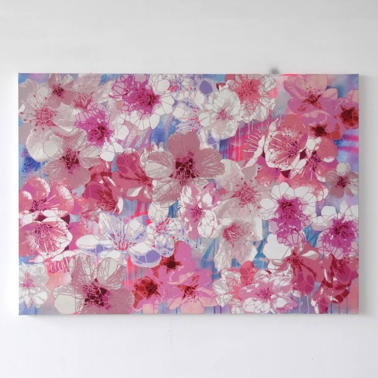 Original Pop Art Floral Painting by Campbell La Pun