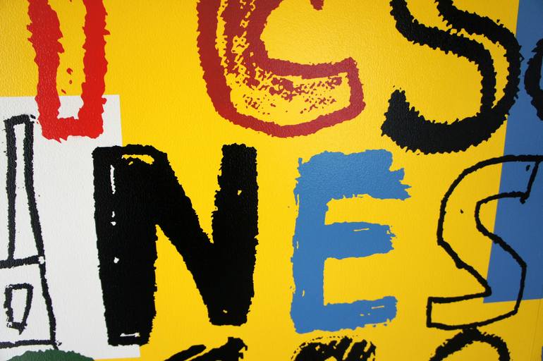 Original Pop Art Typography Painting by Campbell La Pun