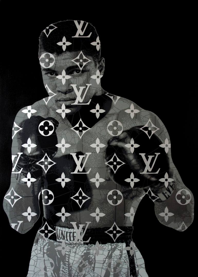 black and white lv painting