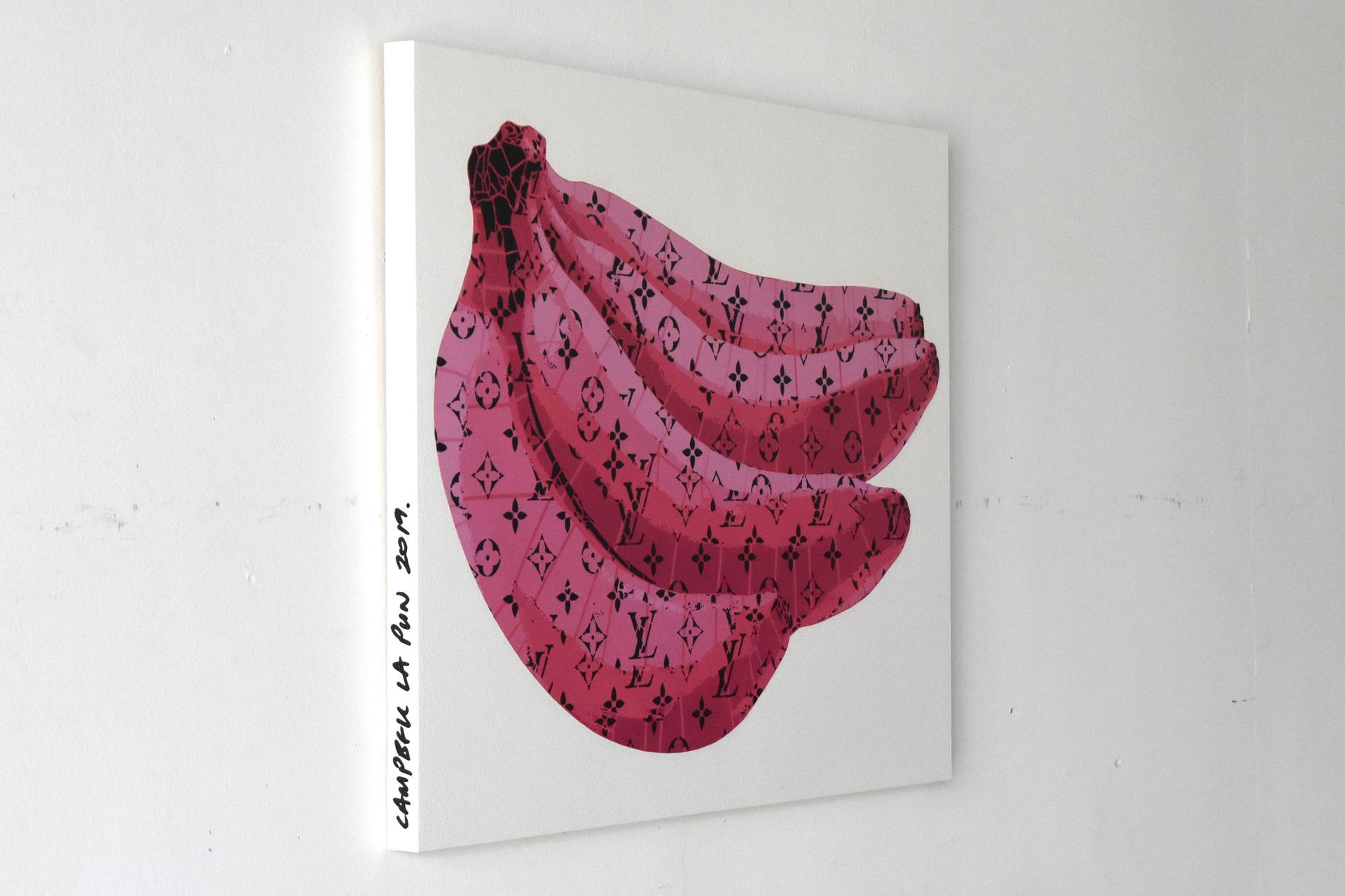 LV Banana Pink - Tokyo Edition (Ed. 5 of 15) Painting by Campbell