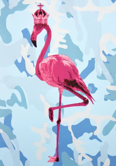 Saatchi Art Artist Campbell La Pun; Painting, “Camo Flamingo” #art