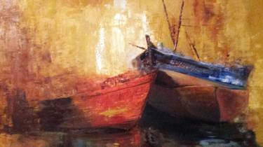 Original Boat Paintings by Marina Emphietzi