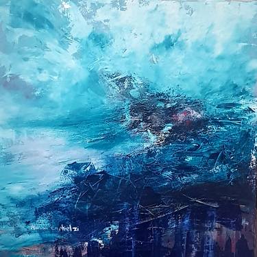 Original Abstract Expressionism Seascape Paintings by Marina Emphietzi