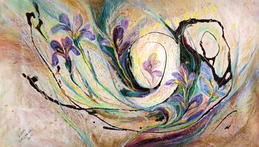 Print of Abstract Expressionism Floral Paintings by Elena Kotliarker