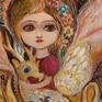 This artwork is the best gift you could give to your adorable little angel, as it encompasses the love of a parent almost touchable in the caring brushstrokes that reveal a world of fantasy and miracle.