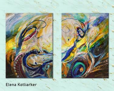 Original Modern Abstract Paintings by Elena Kotliarker
