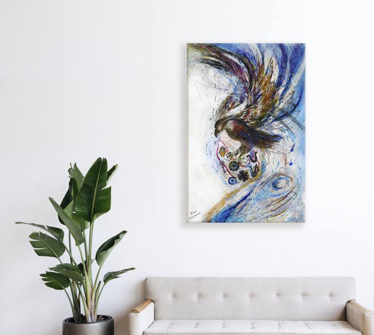 Original Abstract Expressionism Animal Painting by Elena Kotliarker