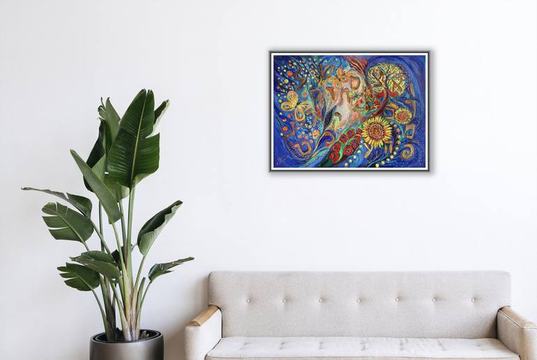 Original Abstract Expressionism World Culture Painting by Elena Kotliarker