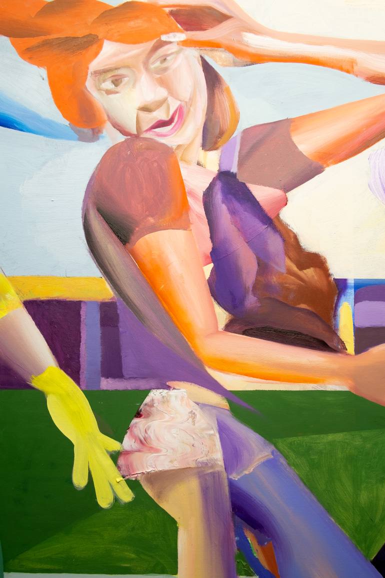 Original Expressionism People Painting by Rafal Chojnowski