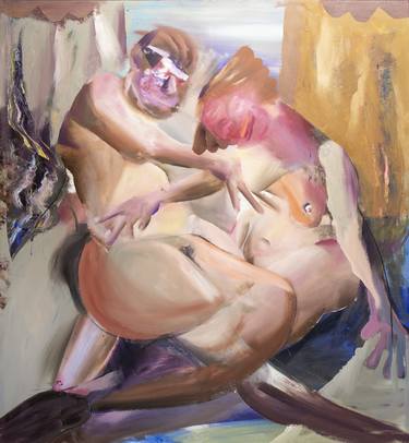 Original Abstract Expressionism People Painting by Rafal Chojnowski