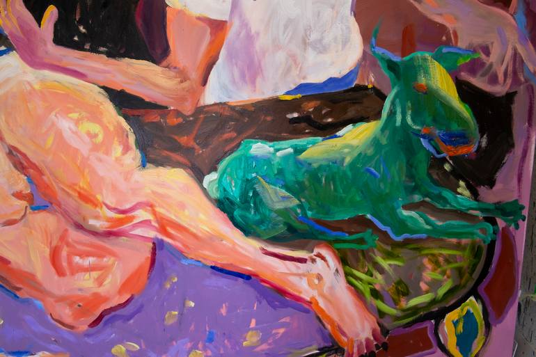 Original Abstract Expressionism Nude Painting by Rafal Chojnowski
