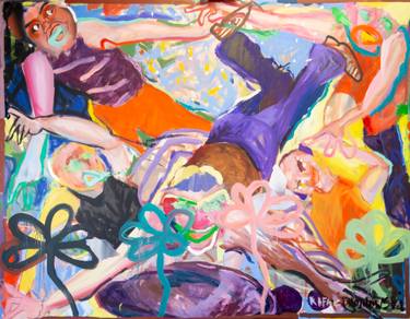 Original Abstract Expressionism People Painting by Rafal Chojnowski