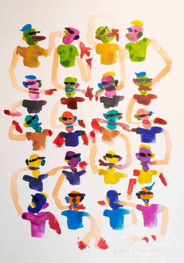 Original Pop Art People Paintings by Rafal Chojnowski