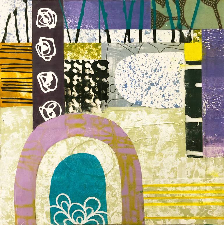 Original Modernism Abstract Collage by Kathy Ferguson