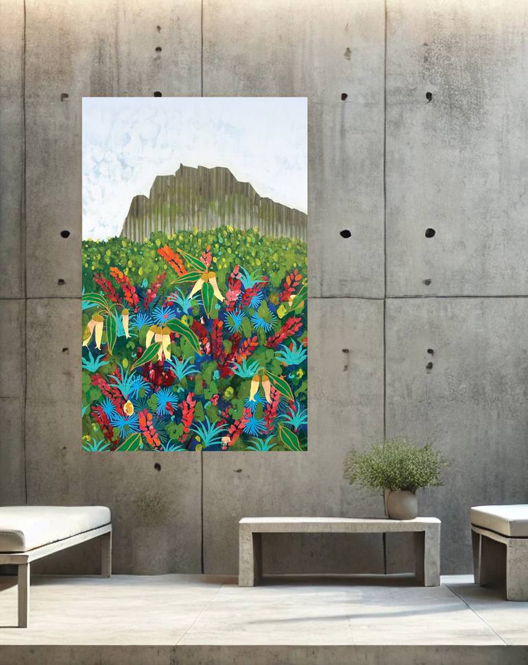 Original Abstract Botanic Painting by Valerie Capewell