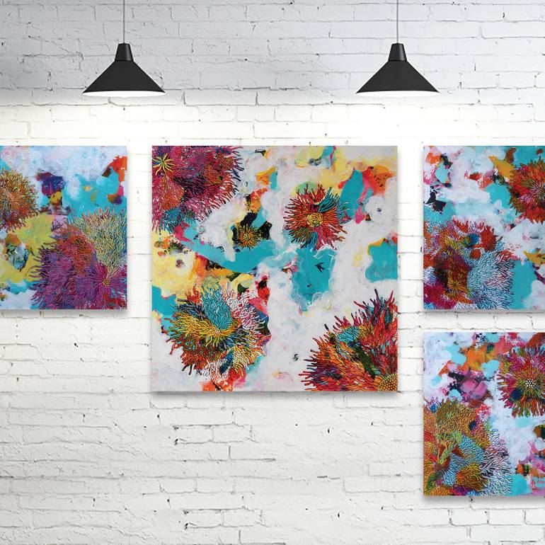 Original Abstract Expressionism Botanic Painting by Valerie Capewell