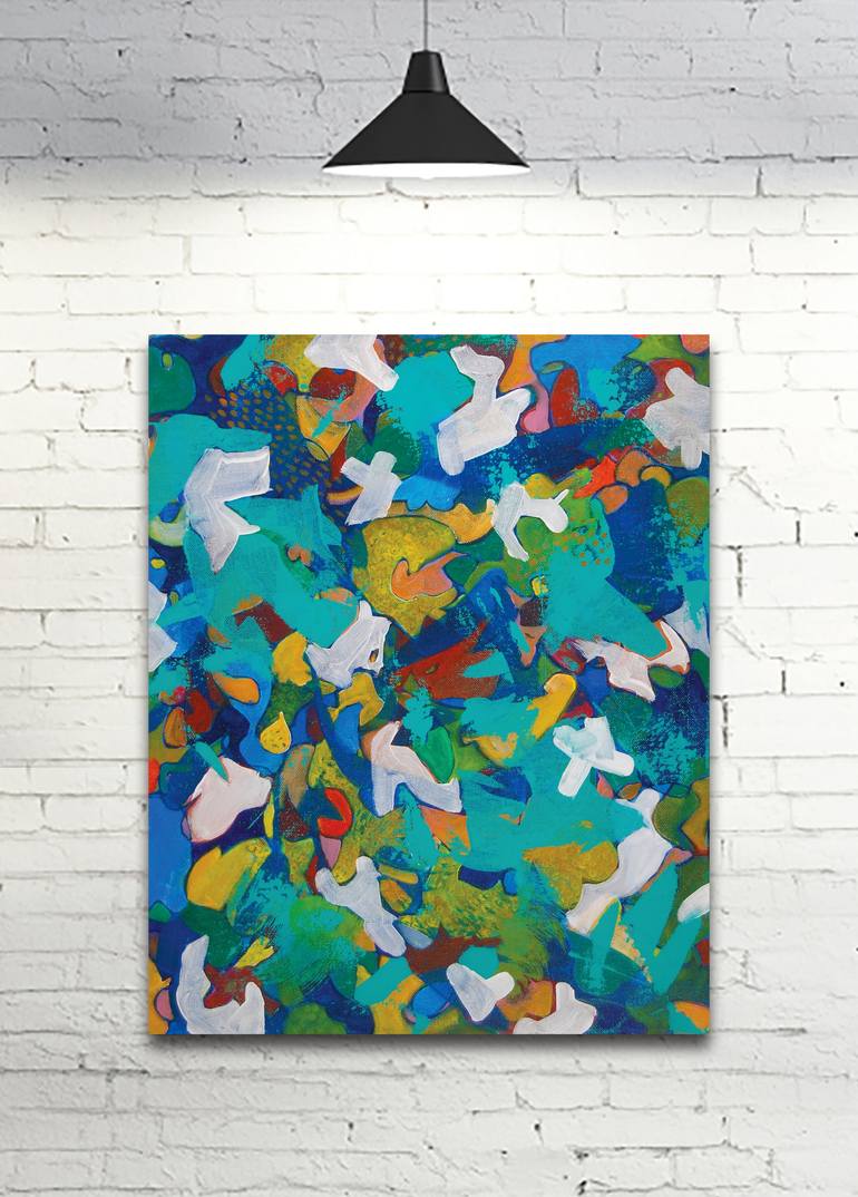 Original Abstract Aerial Painting by Valerie Capewell