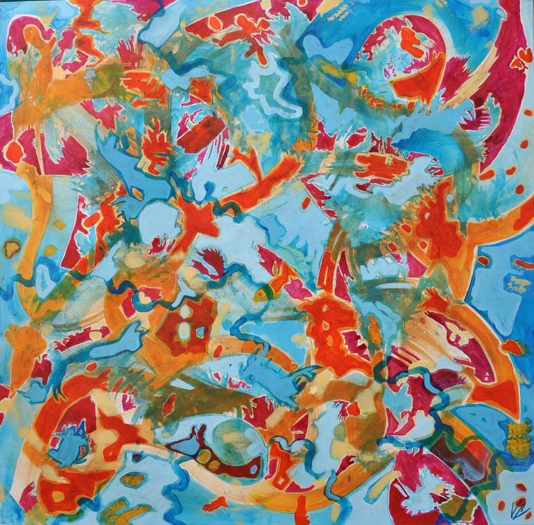 Original Abstract Expressionism Abstract Painting by Valerie Capewell
