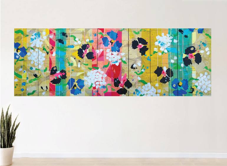 Original Abstract Floral Painting by Valerie Capewell