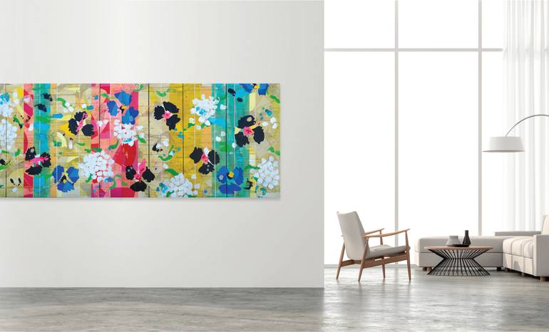Original Abstract Floral Painting by Valerie Capewell
