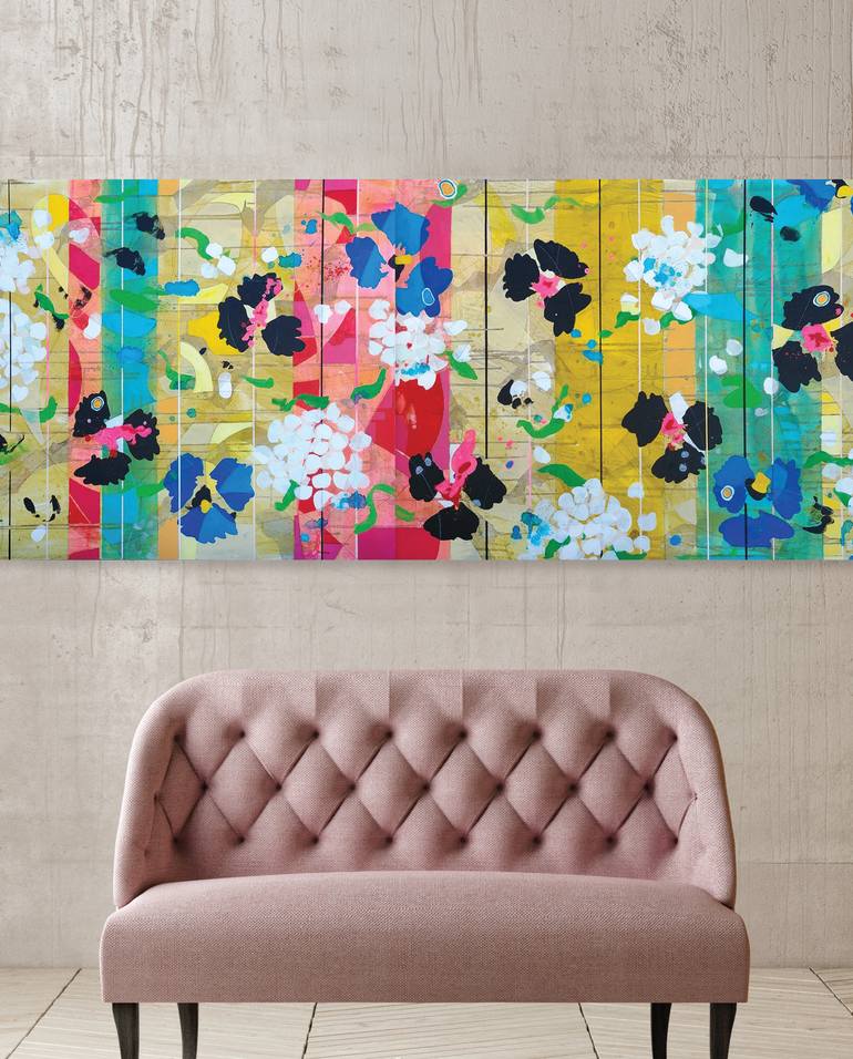 Original Abstract Floral Painting by Valerie Capewell