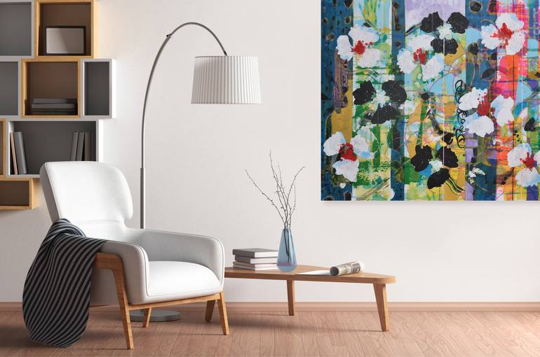 Original Abstract Floral Painting by Valerie Capewell