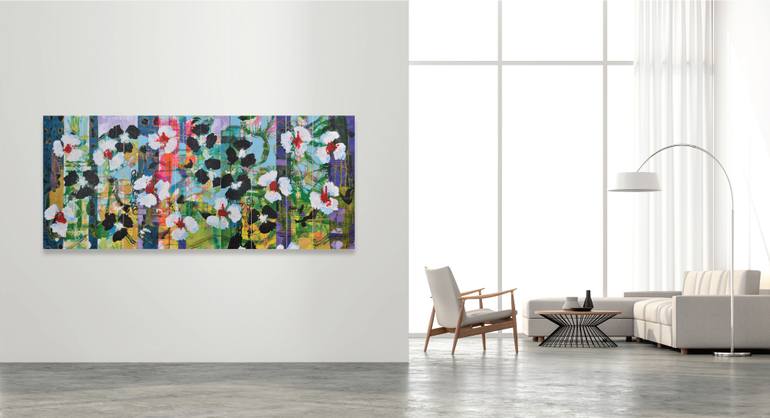 Original Abstract Floral Painting by Valerie Capewell