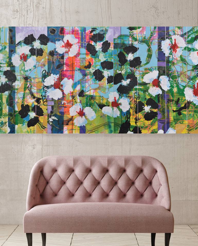 Original Abstract Floral Painting by Valerie Capewell