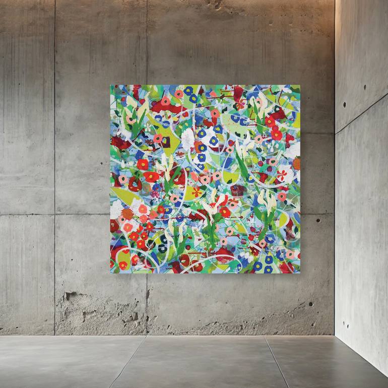 Original Abstract Expressionism Floral Painting by Valerie Capewell