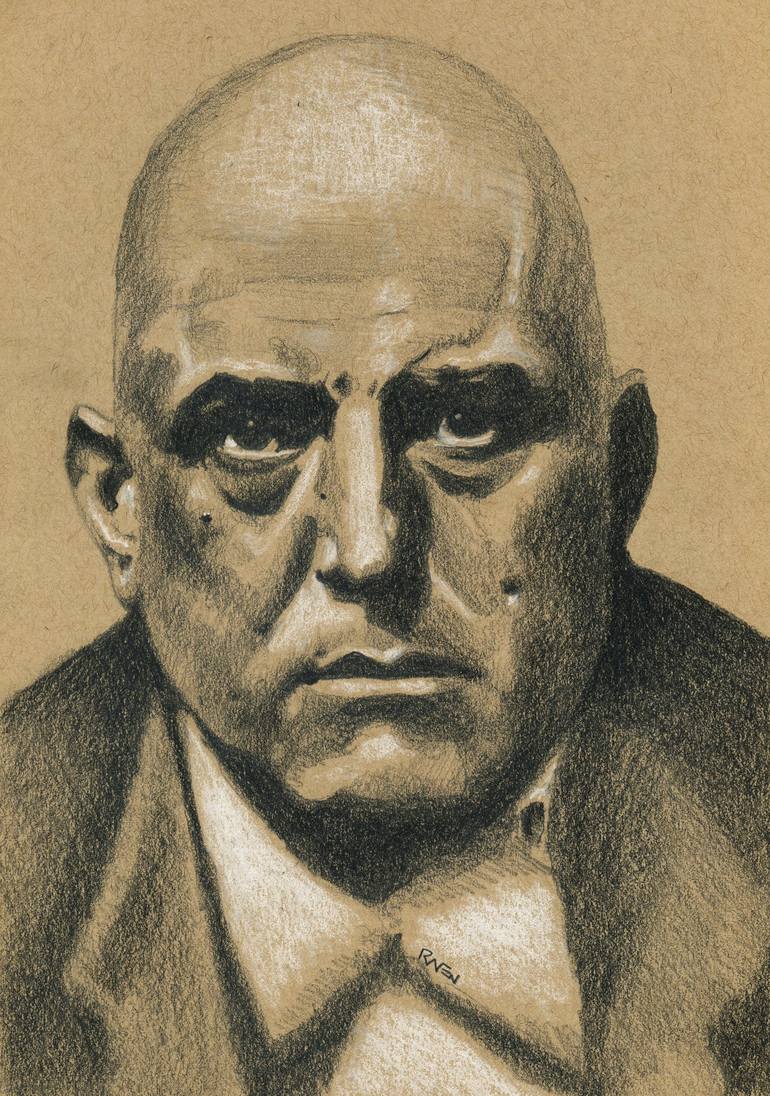Occult Author Aleister Crowley Portrait Drawing by Raven Creature