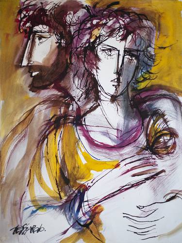 Original Figurative Love Paintings by Germán Tessarolo