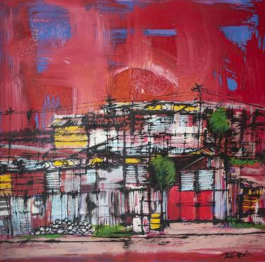 Original Abstract Expressionism Architecture Paintings by Germán Tessarolo